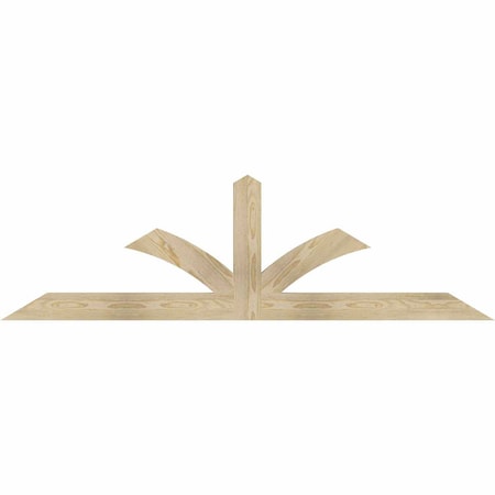 Ekena Millwork Richland Rough Sawn Timber Gable Bracket, Douglas Fir, 72"W x 21"H x 2"D x 4"F, 7/12 Pitch GBW072X21X0204RIC00RDF